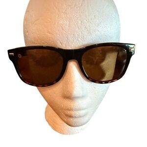 Knockaround Fort Knocks Sunglasses Black Tortoise Amber Lens Wayfarer Style